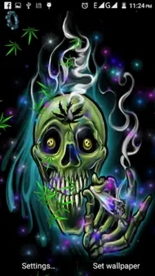 Skull Weed Live Wallpaper android App screenshot 1